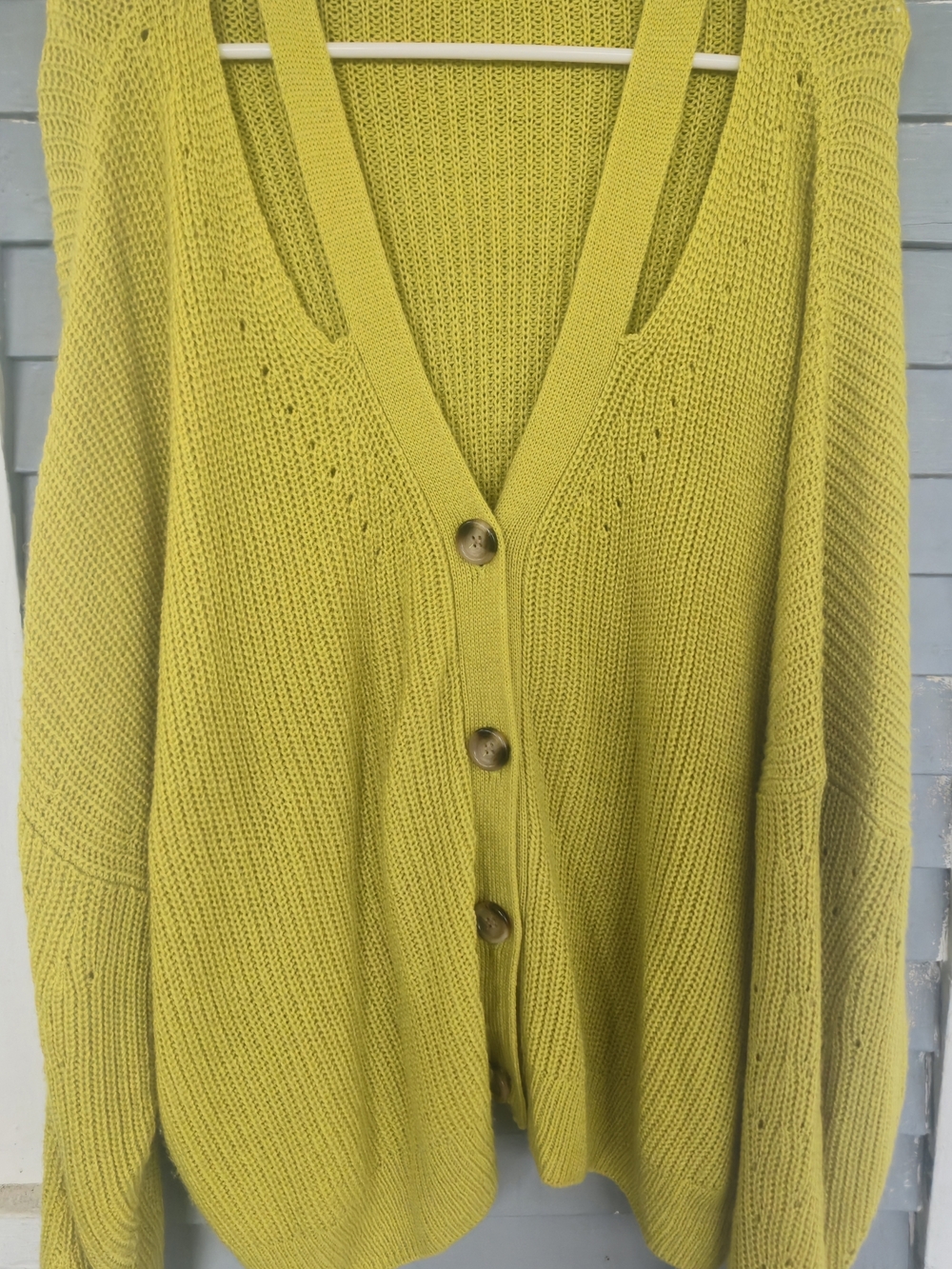 Cato Lime Green Button-Front Knit Cardigan